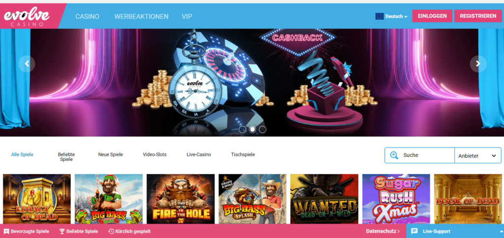 Evolve Casino, Ihr Top-Ziel für Online-Spiele und Unterhaltung